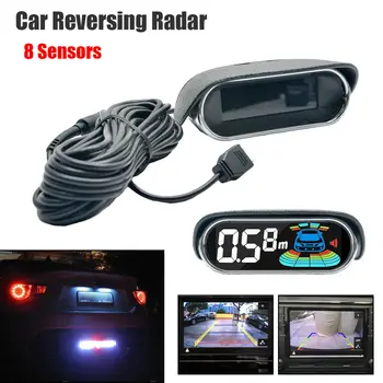 

Car Parking Sensor System 8 Rear Front View Reverse Backup Radar LCD Display New