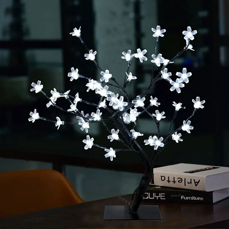 

LED String Light Fairy Garland 48Leds Cherry Blossom Table Lamp Sakura Christmas Party Wedding event Light 220V EU/US Plug CF468