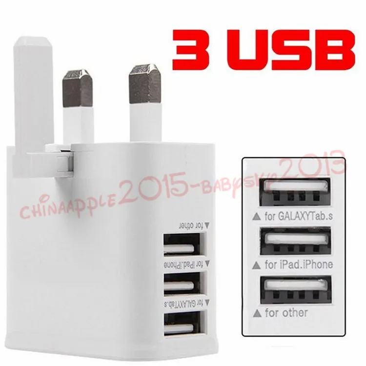 Redbearlin 3 порта USB 5V 3A с евровилкой зарядное устройство для Samsung Galaxy Tab Note 2 S4 S5 HTC LG Iphone