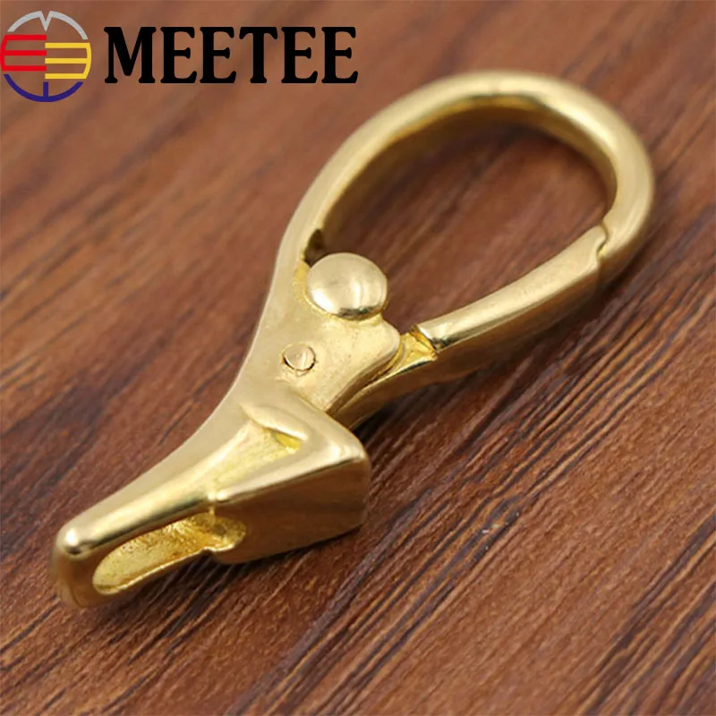 Solid Brass Keychain Hooks Men Belt Hanging Metal Buckles Wallet Chain