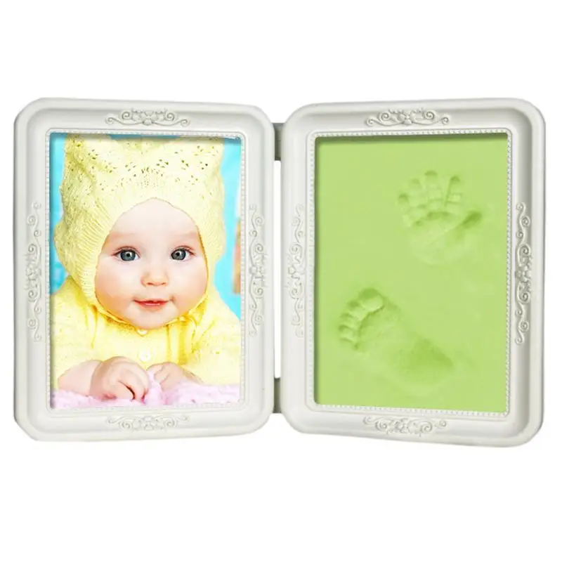 Baby Memorable Hand Footprint Photo Frame Handprint Mud Set Baby Gift Mold Hand And Foot Mud Keepsake Souvenirs Kit O3