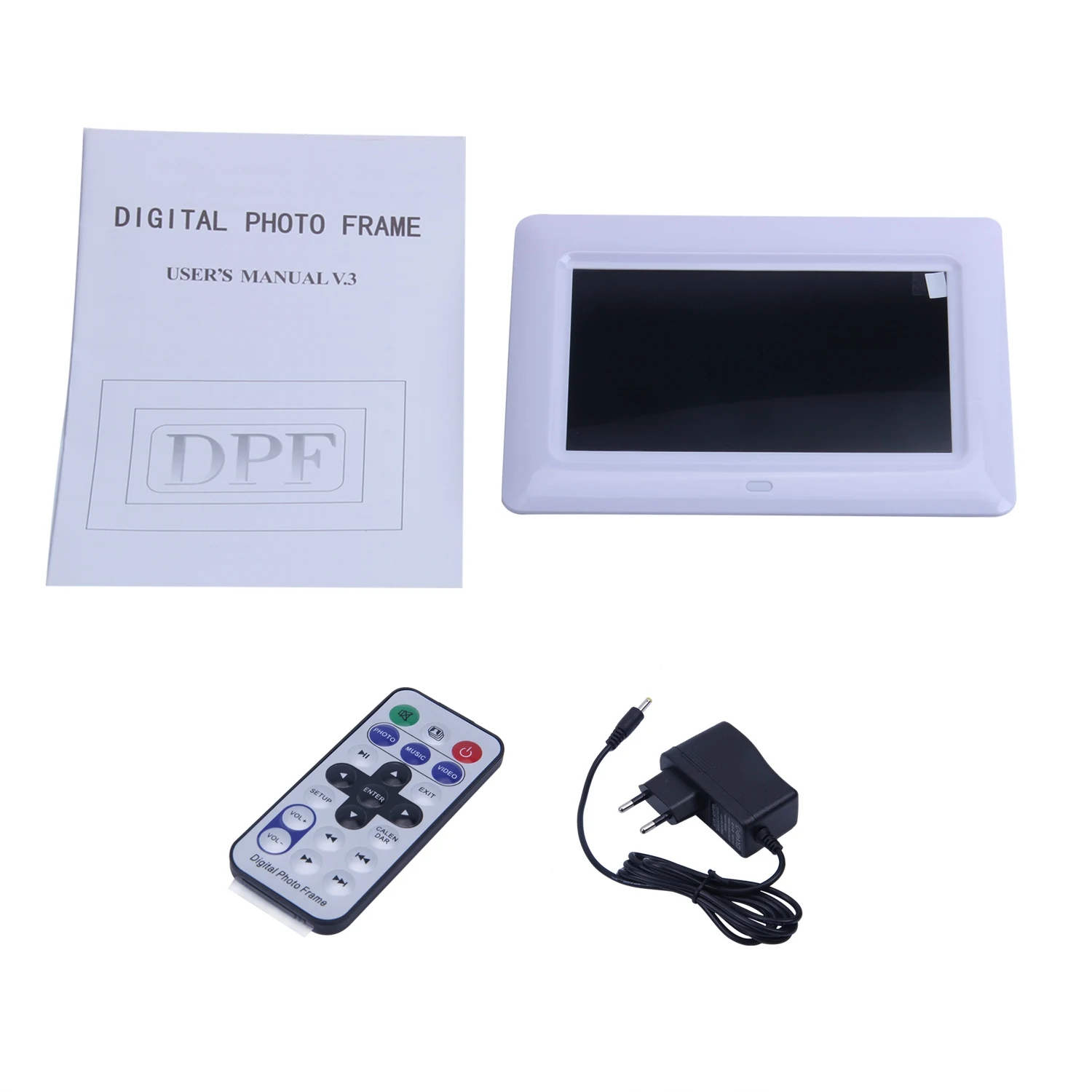 JABS 7 дюймов HD TFT LCD цифровая фоторамка с MP3 MP4 slideshow Clock Remote Настольный