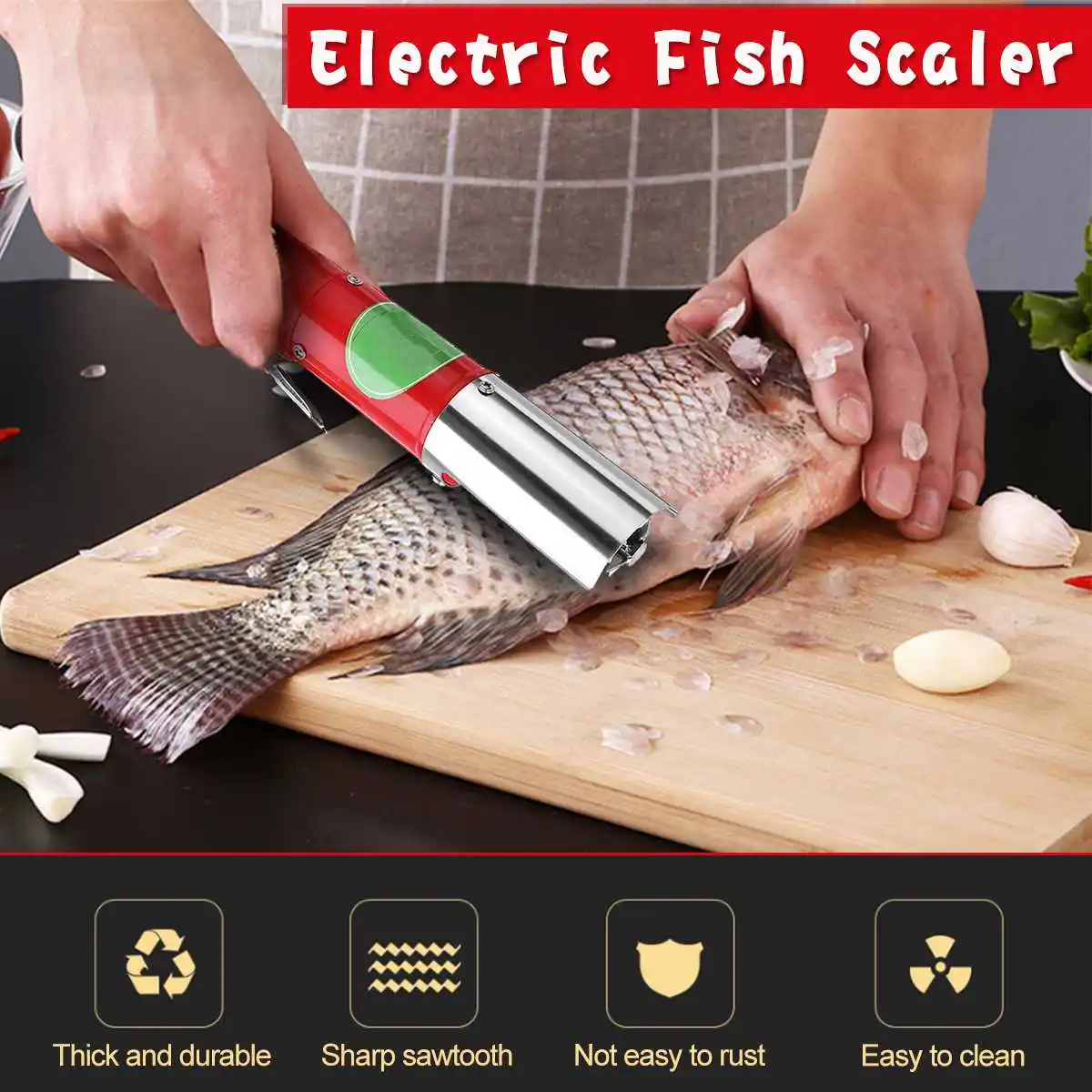 96W Charging Portable Electric Fish Scaler Fishing Scalers Clean Fish