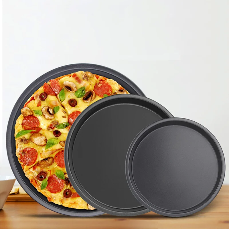 Non Stick Carbon Steel Pizza Pan Oven Baking Trays Mold Microwave Pan Oven Baking Trays Mold Microwave