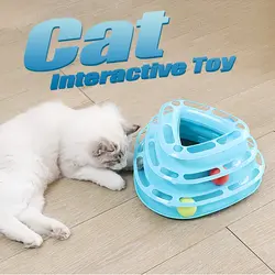 Кошка интерактивные игрушки carno Cat трек башня 3 уровня башни треков ролик Котенок Играть диск кошка интерактивные игрушки для домашних