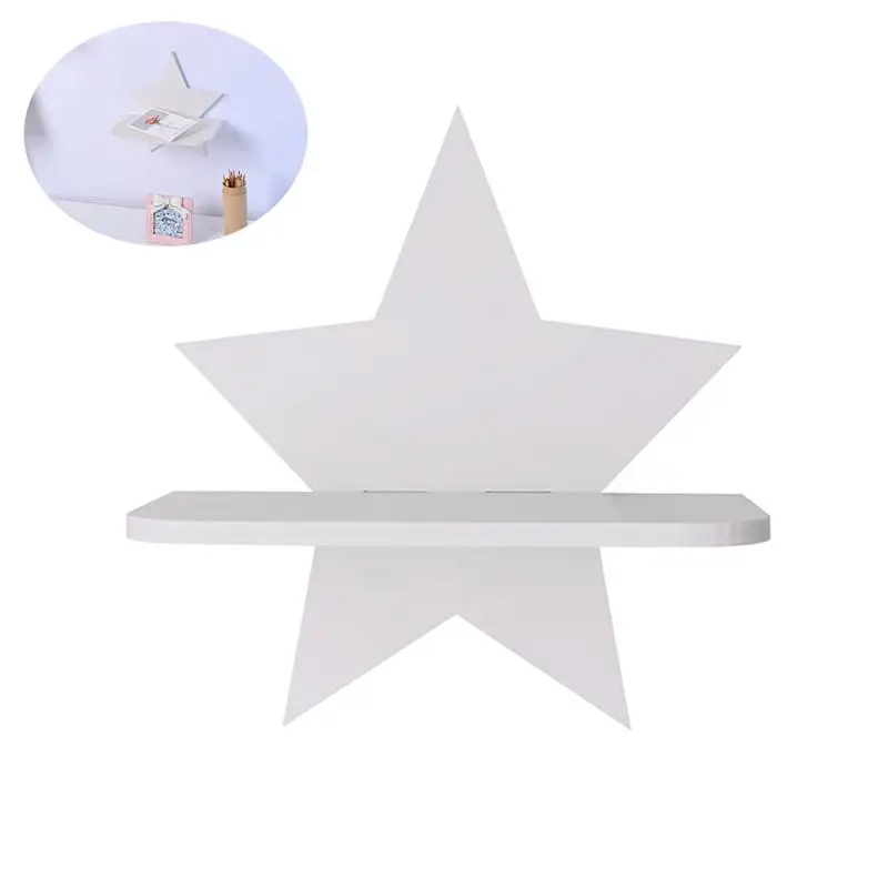 

1PC Wall Shelf Star Shape Pentagram Wooden Display Storage Organizer Rack Shelf for Kids Room Living Room Bedroom