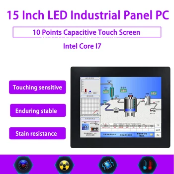 

15 Inch LED Industrial Panel PC,Intel Core I7,Windows 7/10/Linux Ubuntu,10 Points Capacitive Touch Screen,[HUNSN DA09W]