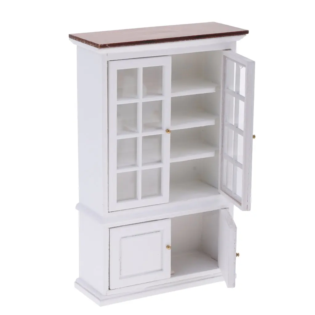  1:12 Scale Dollhouse Dining Room Furniture Wooden Table Chair Cabinet Miniature Doll House Accessor