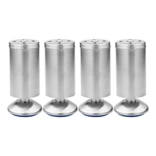 4 шт Регулируемая по высоте нержавеющая сталь серебряная мебель стол кровать диван ноги с резиновым ковриком для ног шкафа(50X120 мм