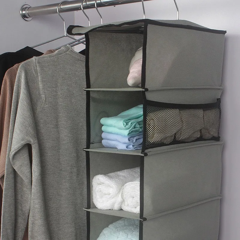 Non-Woven Fabric Hanging Closet Organizers Clothes Shoes Home Storage Organization Self-contained Cloth Bag Cupboard Shelves