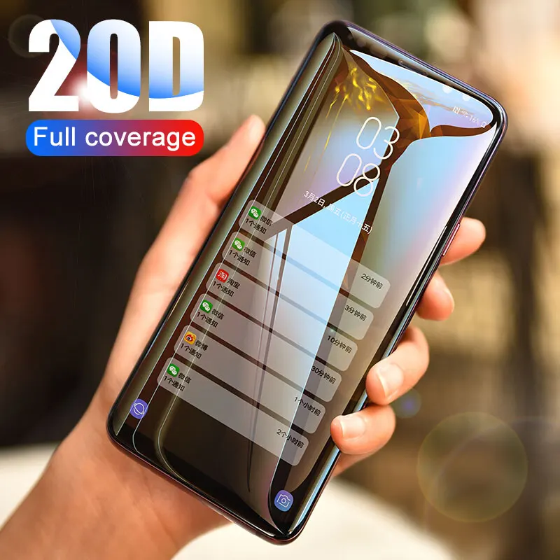 20D Full Curved Tempered Glass For Samsung Galaxy S8 S9 Plus Note 8 9 Screen Protector For Samsung S6 S7 Plus S8 Protective Film