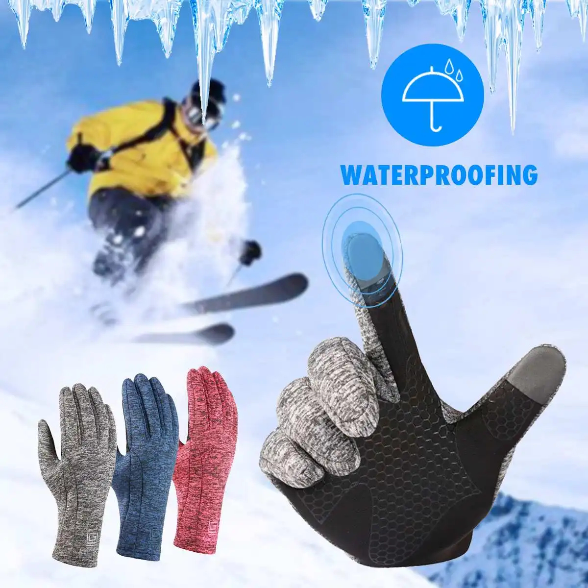 

Waterproof Winter Warm Gloves Men Ski Gloves Snowboard Gloves Motorcycle Riding Winter TouchScreen Snow Windstopper Glove