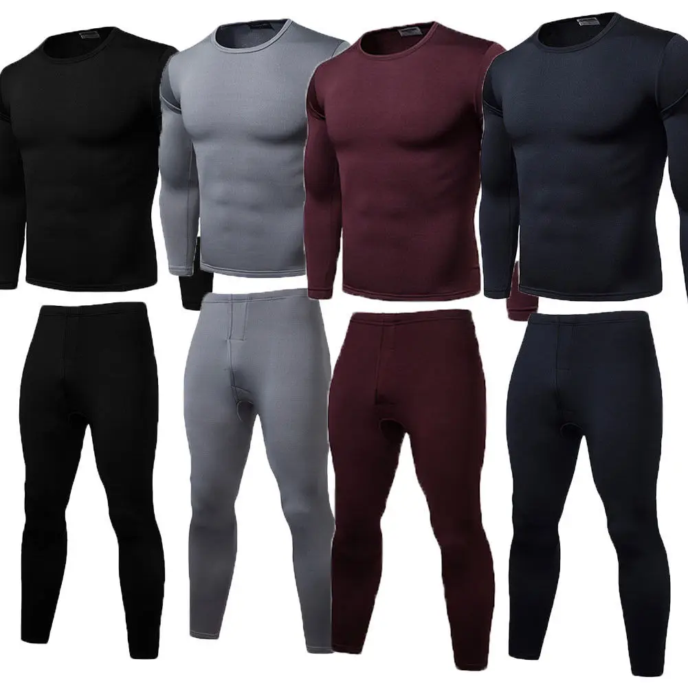 Mens 2PC Winter Warm Thermal Underwear Set Top Bottom Long