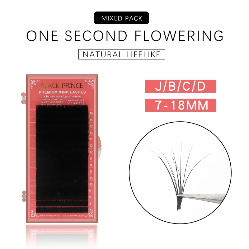 

2019 Black Prince 1's 7-15 Length Autofans Eyelash Easy Fanning Lashes Autofloracion Fan Russian Volume Two-tone Make Up Cilia