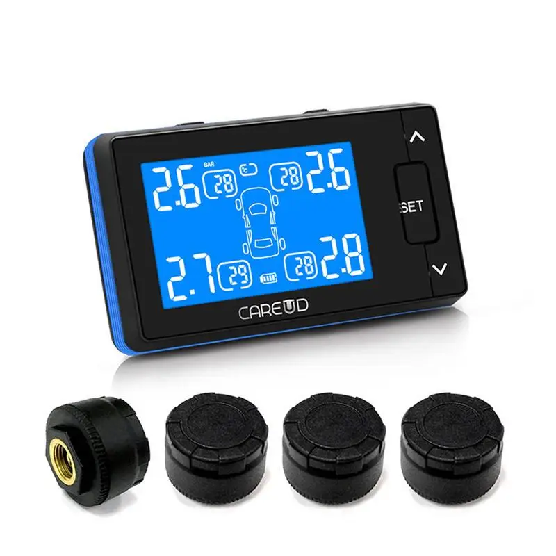 

TPMS Car Universal TPMS Car Wireless Tire Pressure Monitoring System + 4 Wheel Tires External Sensor LCD Battery Replaceable