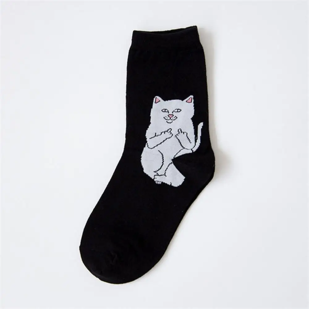 Милые носки с котом, инопланетянами, забавные носки с котом, с планетой, инопланетянами, хлопковые, сумасшедшие, повседневные, унисекс, средней длины, смешные носки Харадзюку, skarpetki damskie