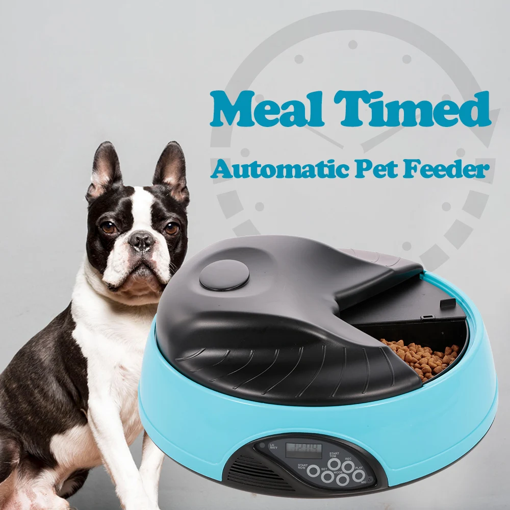 

Automatic Pet Feeder Timer Dog Food Dispenser Water Food Bowl for Cats and Dogs 4 Meal Voice Recorder Pet Supplies