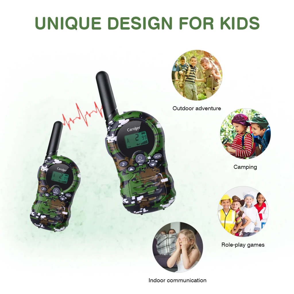 2 шт. Caroger CR388A Бесплатная Лицензия 22 канала Walkie Talkies FRS/GMRS 462/467MHZ двухстороннее радио