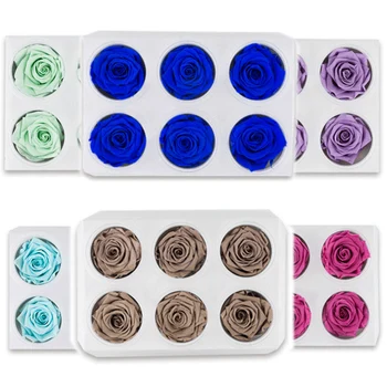 

1 Box High Quality Preserved Flowers Flower Immortal Rose 5CM Diameter Mothers Day Gift Eternal Life Flower Material Gift Box