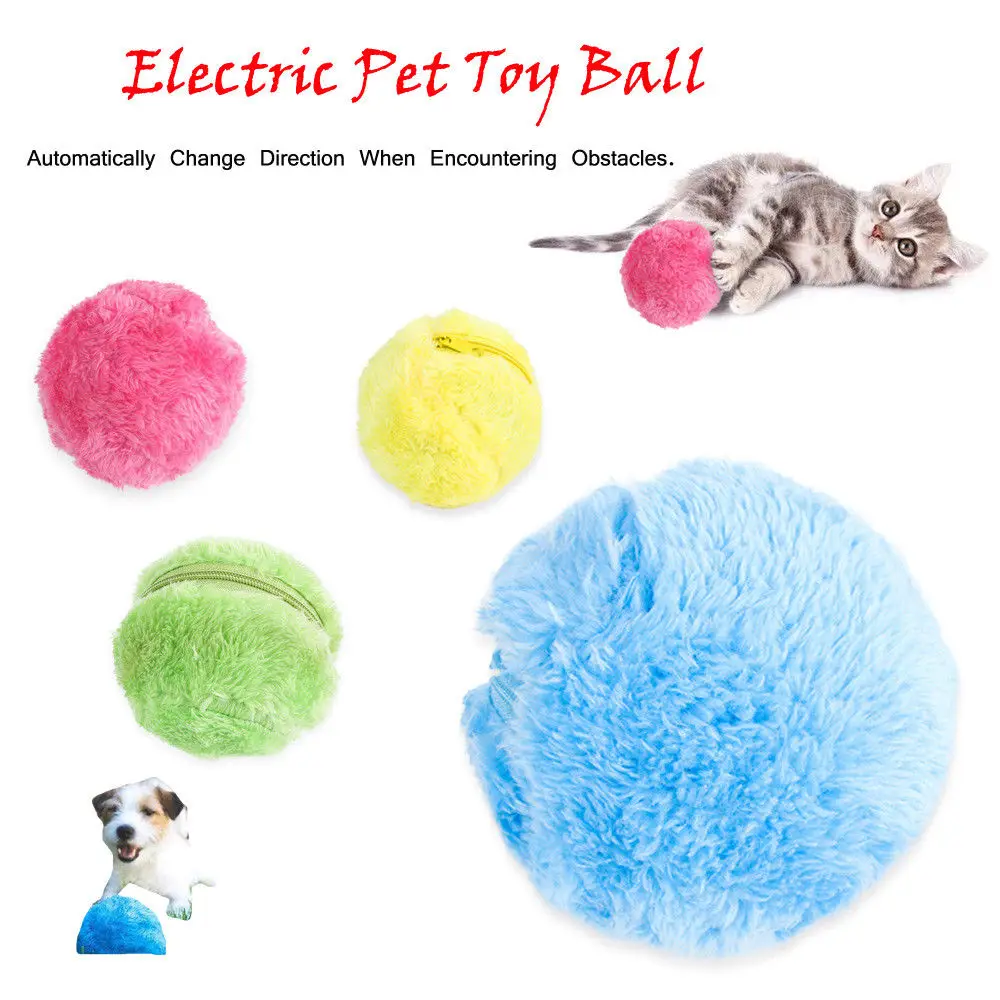 Magic Roller Ball Toy Automatic Roller Ball Magic Ball Dog Cat Pet Plush Electric ToyCat Toys