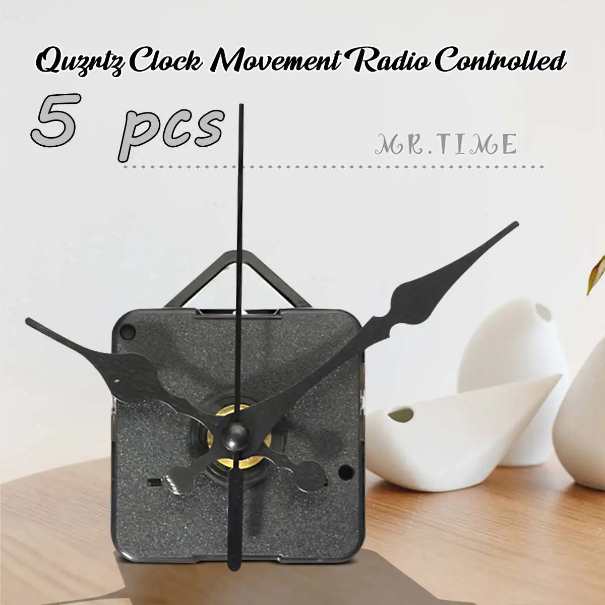 

5 PCS Quartz Clock Wall Movement Mechanism Blade Spade Hands Repair Replace Part Kit Plastic and Metal
