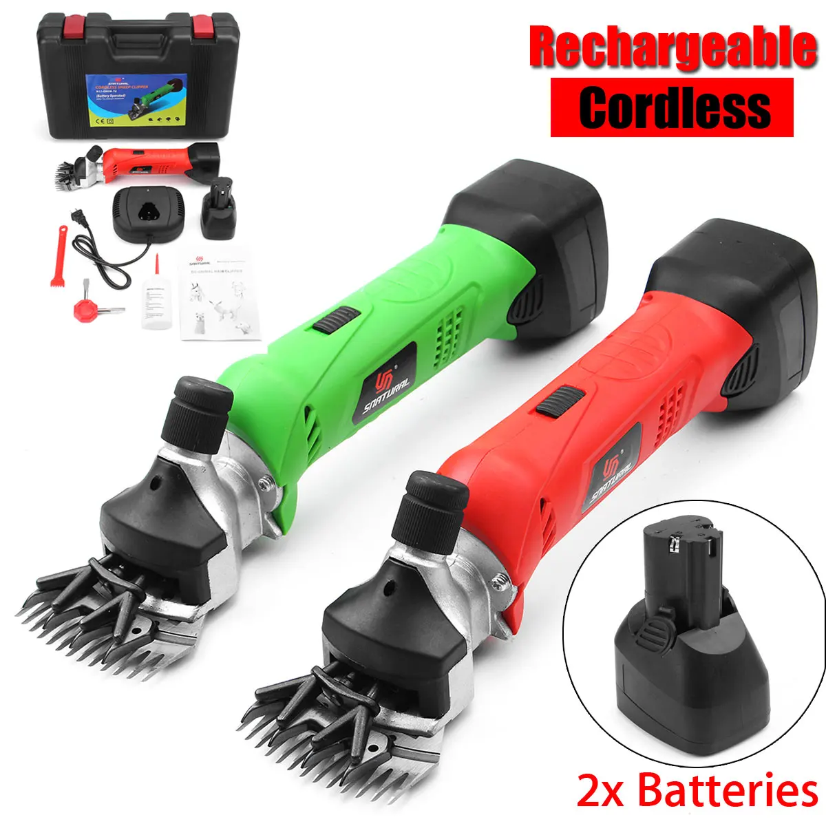 

12V Cordless Electric Shearing Clipper Pet Dog Sheep Shear Goat Farm Wool Cut Trimmer 200W For Wool Electric Sheep Shearing