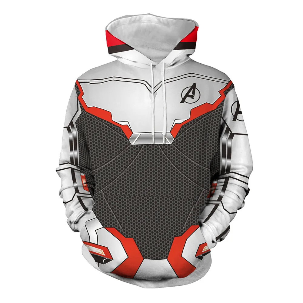 2019 Avengers Endgame Quantum Realm 3D Hoodie Men Unisex Cosplay Costume Superhero Iron Man Hoodies