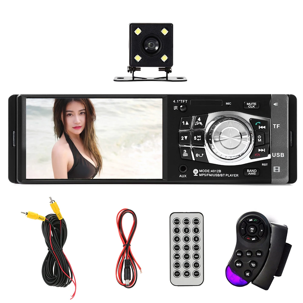 Car Radio Auto Audio Stereo FM BT 2.0 Support Rear View Camera USB