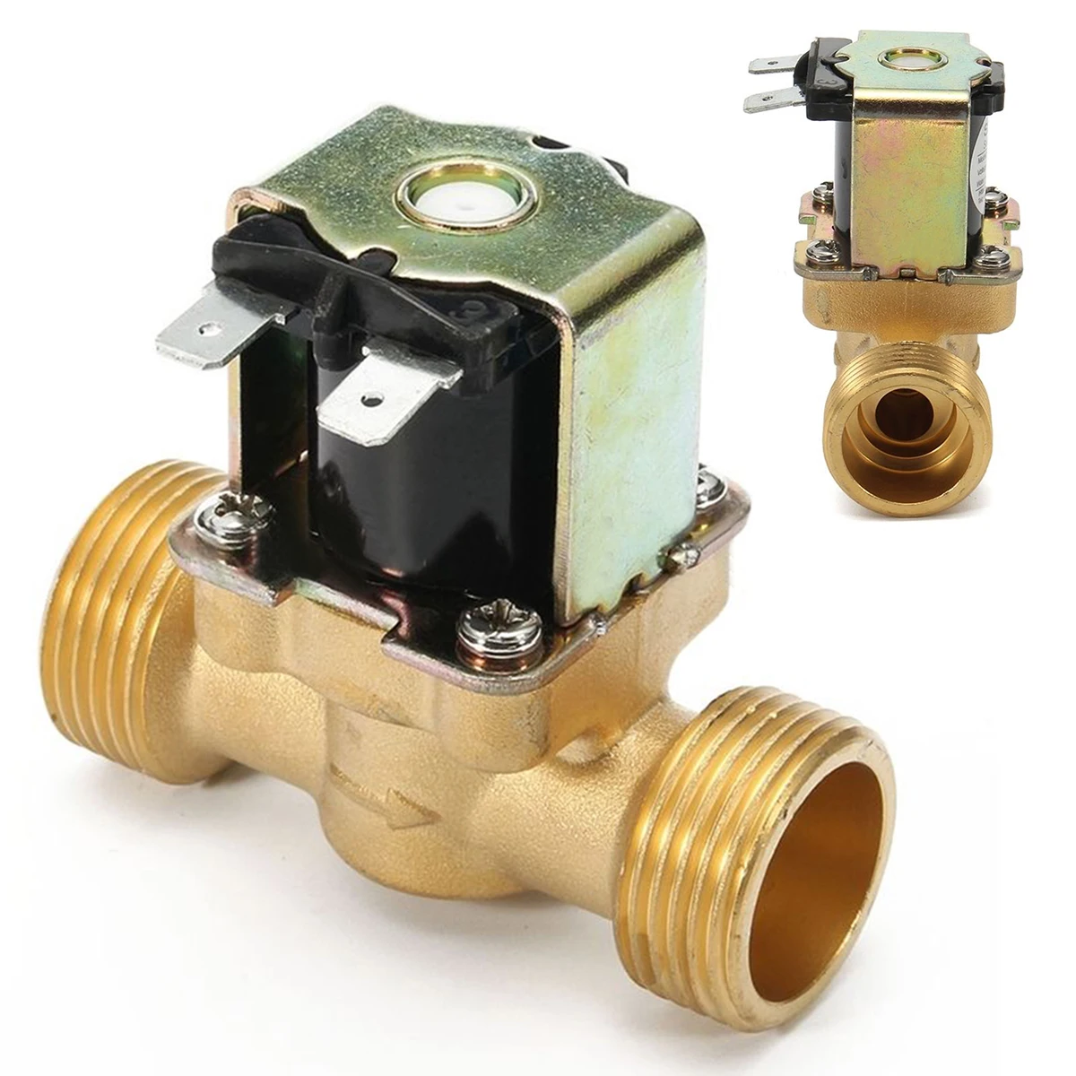 New 3/4 INCH NPSM 12V DC Slim Brass Electric Solenoid Valve Gas Water Air Normally Closed 2 Way 2 Position Diaphragm Valves