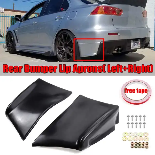 A Pair Car Rear Bumper Lip Spats Aprons Diffuser Splitters Protector