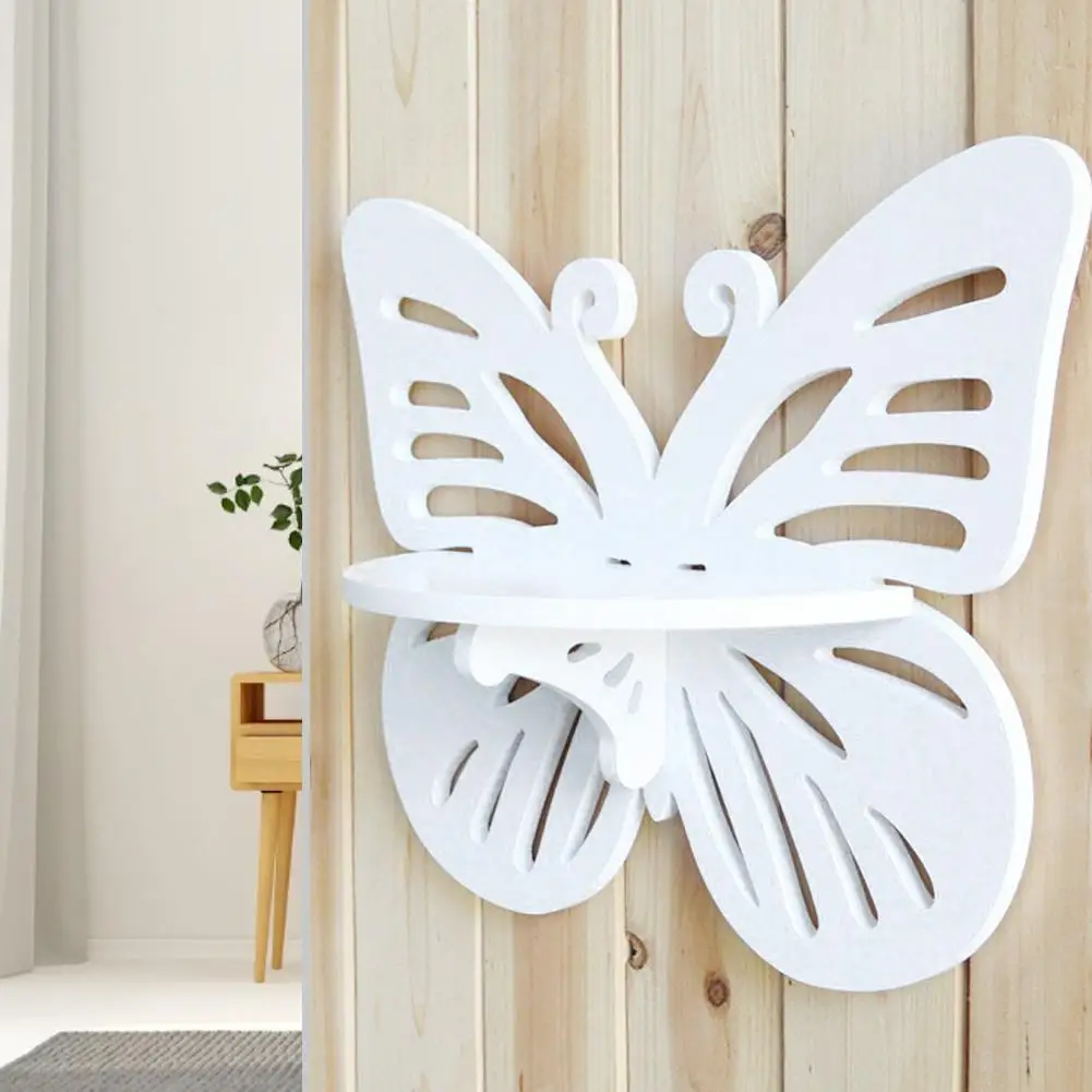 

Butterfly Shape Storage Rack Wall Shelf Rural Style Home Decoration
