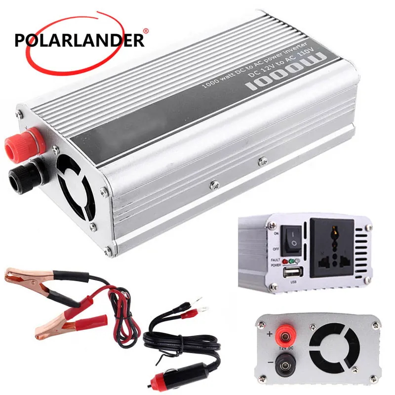 car Power converter USB charger 1000W Power Inverter DC 12V to AC 220V