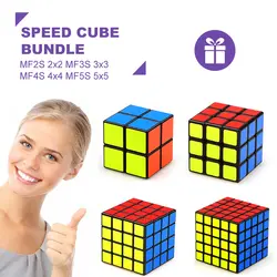 Набор скоростных кубиков, набор магических кубиков MF2S 2x2 MF3S 3x3 MF4S 4x4 MF5S 5x5 наклейки в форме Куба головоломка куб для начинающих, подарок для