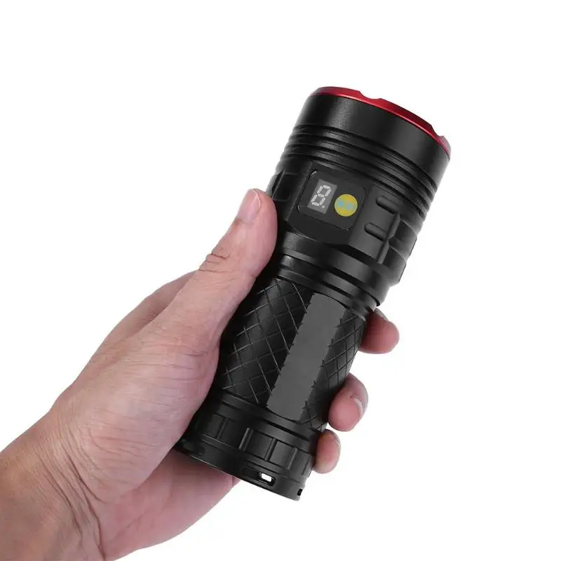 

LED Flashlight Torch USB Rechargeable 8000LM T6 LED Flashlight Waterproof Digital Display Torch