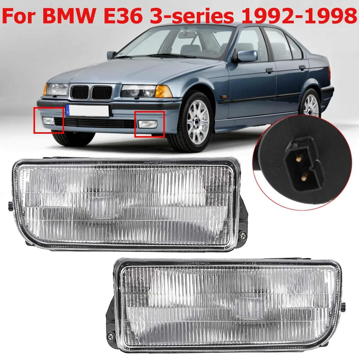 Противотуманный светильник на передний бампер для Bmw E36 1992 1993 1994 1995-1998 H1 База без лампочек автомобильный детектор головной светильник s объектив лампа для автомобиля-Стайлинг