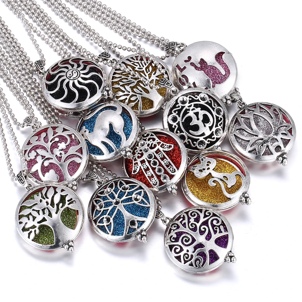 

Aromatherapy Jewelry Tree of Life Aromatherapy Necklace Diffuser Pendant Lockets Perfume Essential Oil Aroma Diffuser Necklace