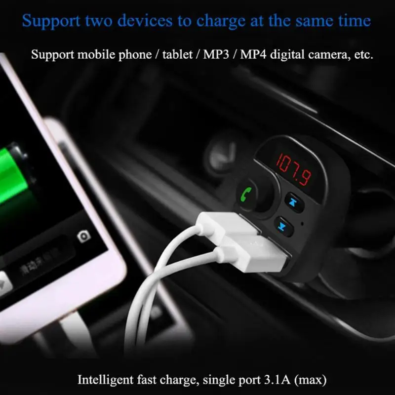 805E Bluetooth 5 0 FM передатчик беспроводной модулятор Handsfree Car Kit MP3 Playe|Кабели адаптеры и