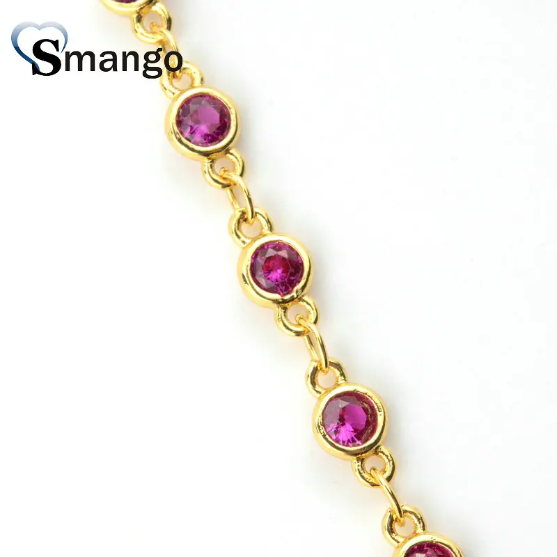

3 Meters, Fashion Jewelry Accessories, Chain Setting Garnet CZ,DIY Accessories, 3 Plating Colors, Can Wholesale