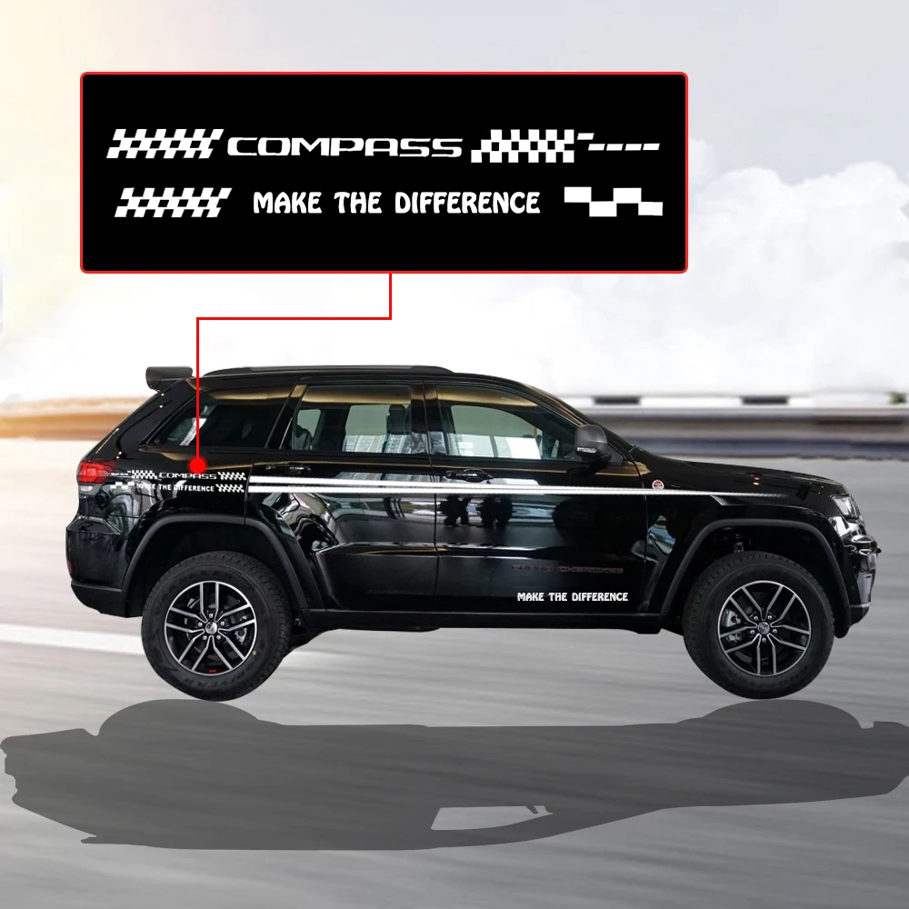 Автомобильные аксессуары для Jeep Compass хэтчбек седан SUV Автомобильная боковая наклейка на тело наклейки самостоятельное украшение на заказ логотип автомобиля наклейки 280 см