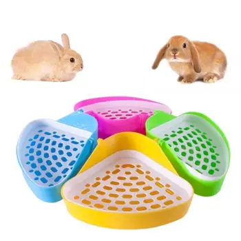 

Pet Toilet Triangle Shape Stable Fixable Tray Potty Trainer Litter Urine Box For Rabbit Hamster Guinea Pig Ferret Gerbil Chinchi