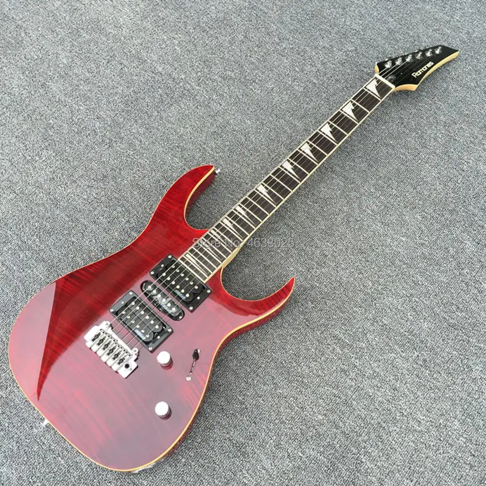 

Matt Finished Mayones 6 strings Wine Red Flamed Electric Guitar New arrival Ebony fretboard Quilted Maple Top Free Shipping