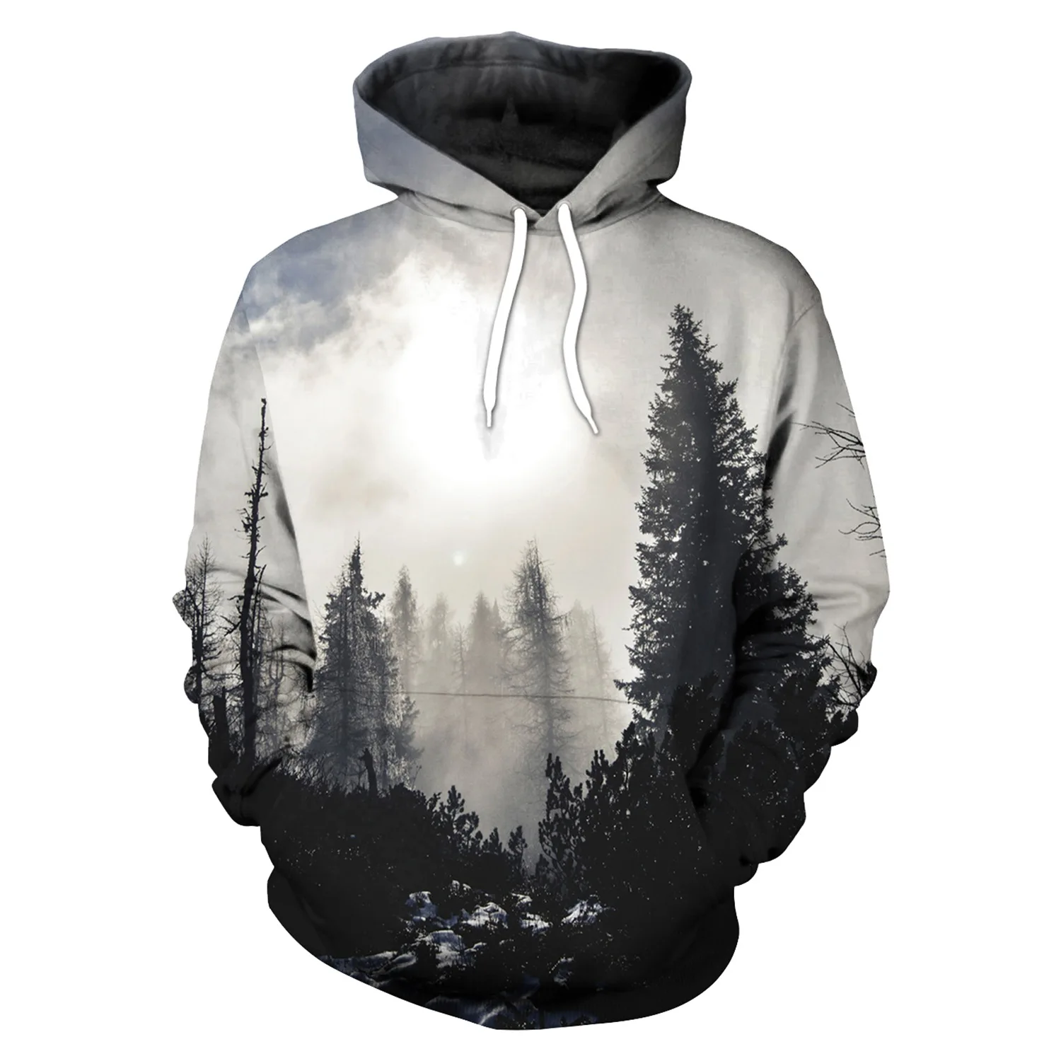 Hoodies Forest 3D Print Hoodies with Hat Women Hoodie Loose Sweatshirt Pullover Sudaderas Mujer Moletom
