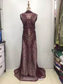 

Most popular Heavy French Dress Tulle Lace Latest BlackAfrican Sequin Embroidered Net Lace 2019 Luxury Wedding Lace Fabric