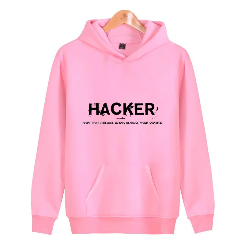 Толстовка hacker для мужчин и женщин повседневные толстовки свитшоты мальчиков