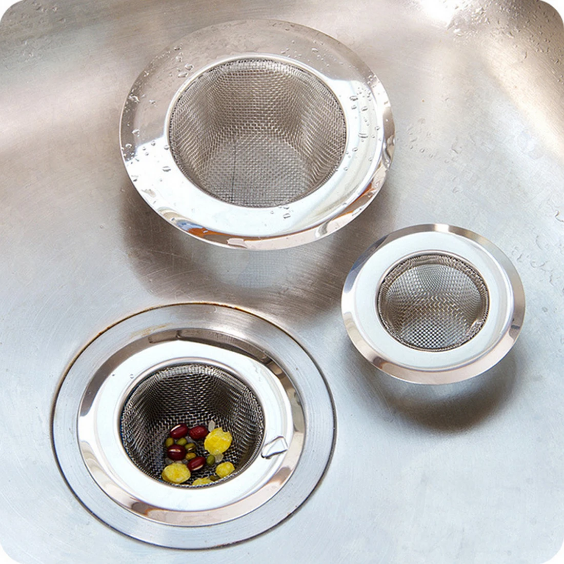 

Drain Hole Filter Stainless Steel Mesh Sink Strainer Bath Hair Trap Stopper Trap Kitchen Bathroom Strainer Drain Stopper Filter