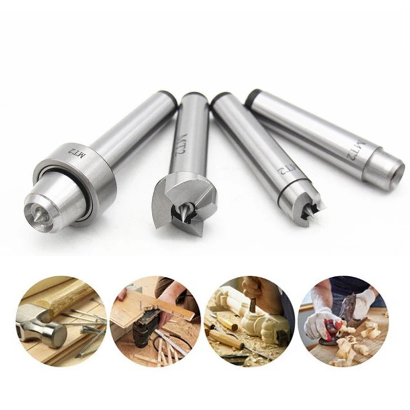 

Wood Lathe Tools MT2 Live Center Drive Spur Cup Kit Arbor Case Wooden Turning Tools