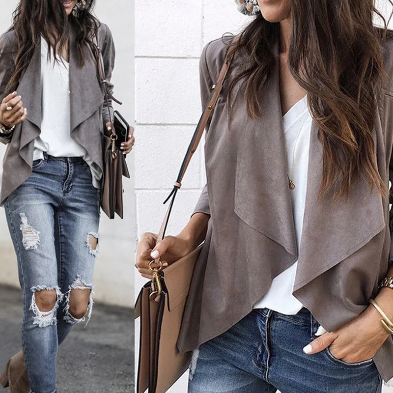 

Womens Irregular Long Sleeve Cardigan Boho Waterfall Coat Jacket Outwear Tops