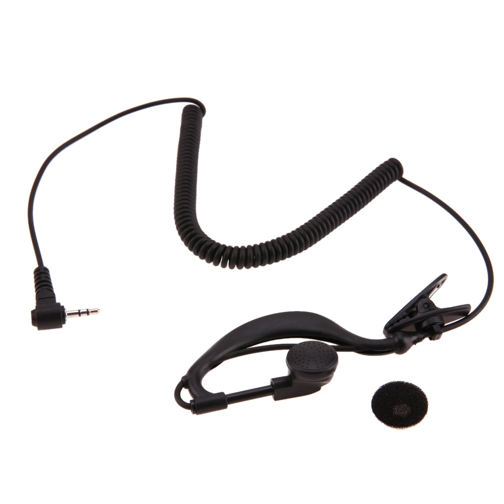 

Black 2.5mm G-Hook Interphone Earpiece Earphone Walkie Talkie Single Ear Headphone 1 Pin Only For Listening for Motorola/ICOM