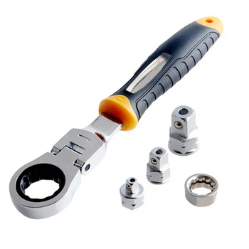 

Ratchet Wrench 1/4 inch 3/8 inch 1/2 inch Adjustable Sleeve Adapter Cr-V Ratchet Wrench Repair Spanner Key Hand Tools Set 5Pcs