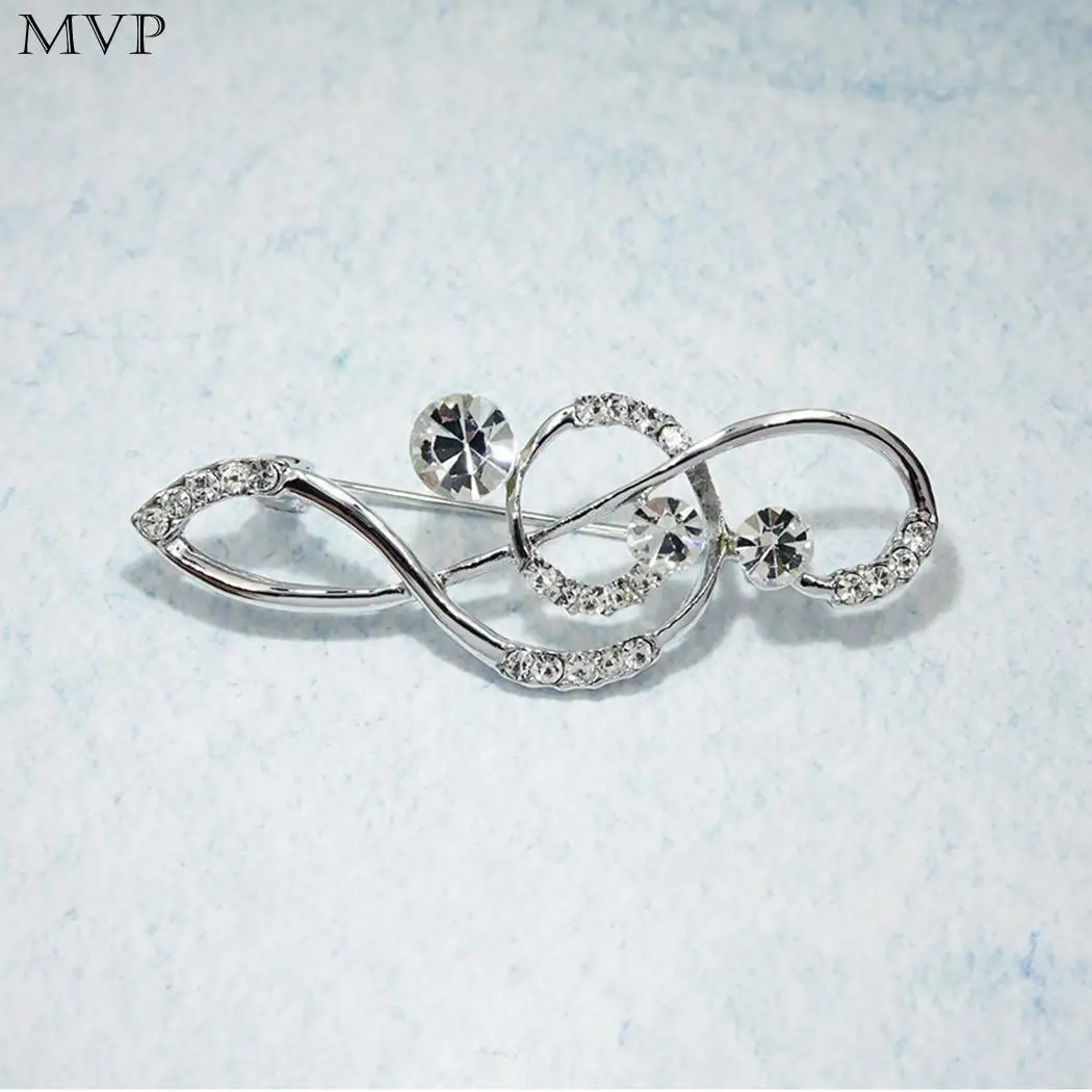 Women Jewelry Fashion Treble Clef Shape Rhinestone Brooch Casual Street Party Club Outdoor Pin | Украшения и аксессуары
